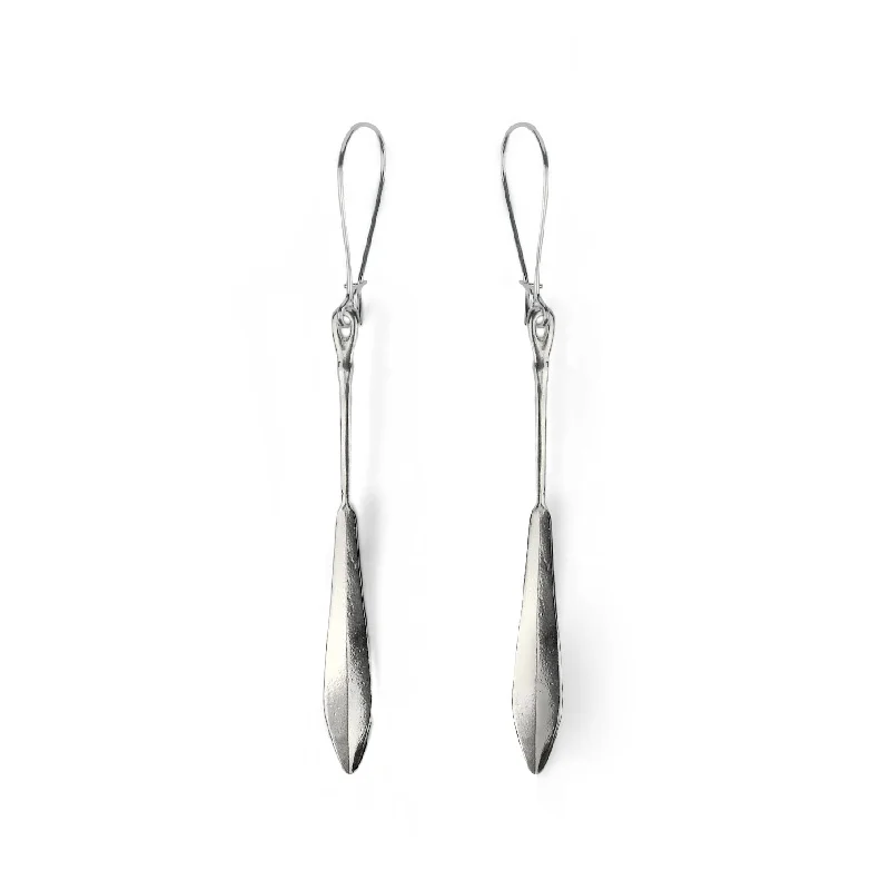 Unique Design Earrings-Silver Paddle Earrings