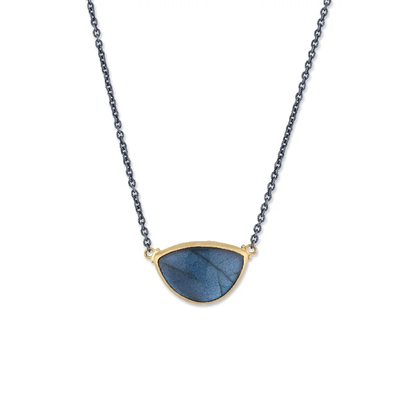 Bridal Necklace with Diamonds-Lika Behar Labradorite "KATYA" Necklace