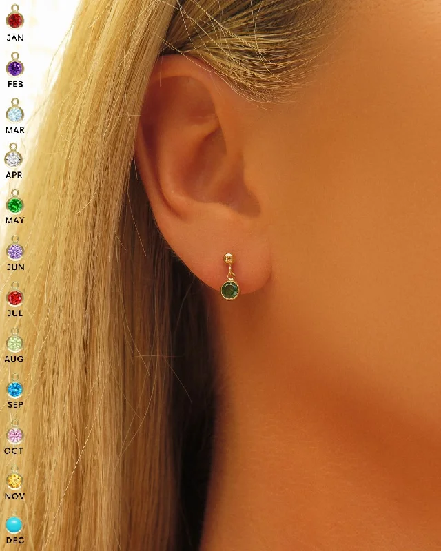 Butterfly Design Earrings-Small CZ Birthstone Stud Earrings  - 14k Yellow Gold Fill