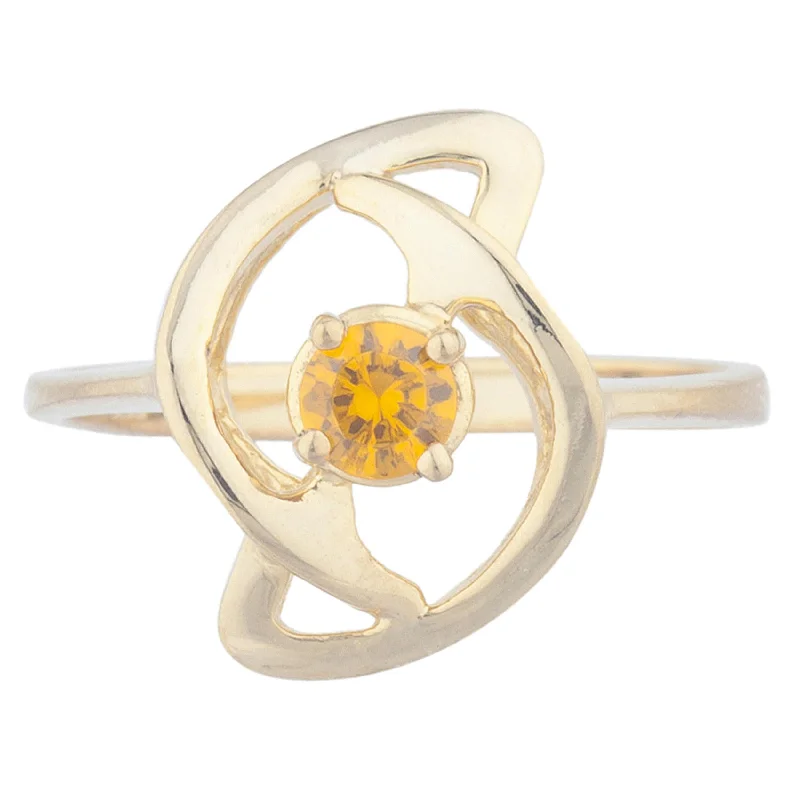 Custom Sapphire Wedding Ring-14Kt Gold Orange Citrine Infinity Design Ring