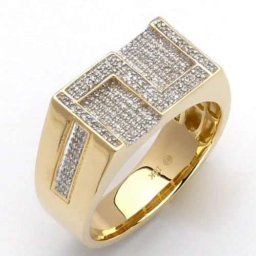 Simple Wedding Ring-10KY 0.35CTW MICROPAVE DIAMOND MENS RING - Z