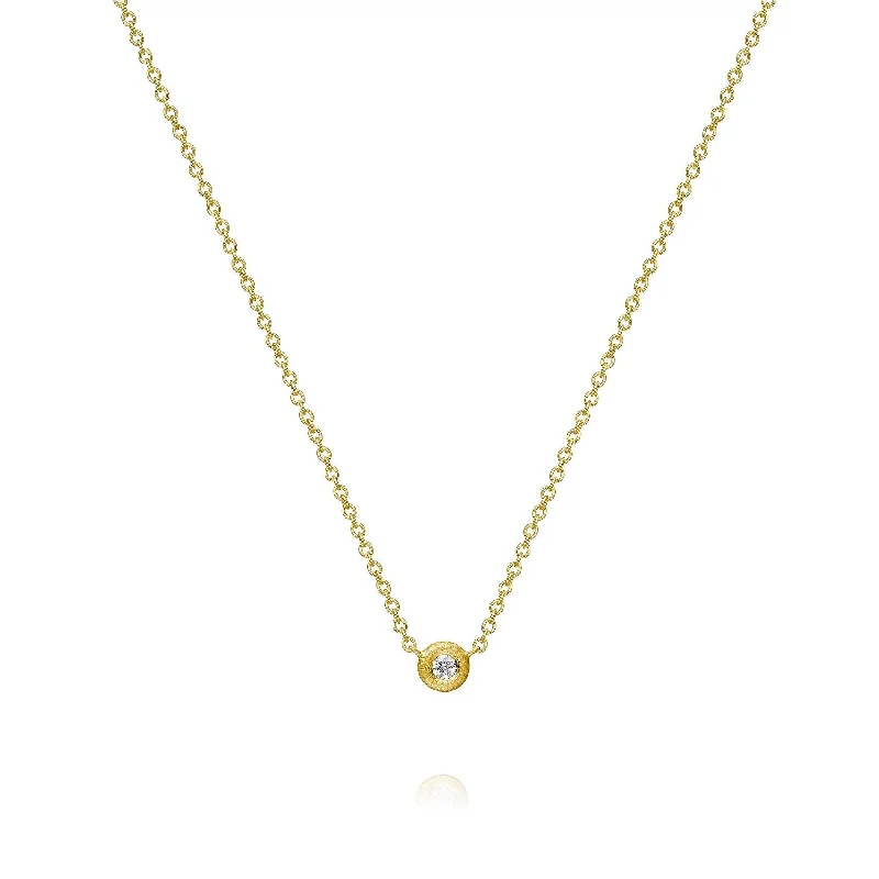 Classic Silver Necklace for Women-Glory 18K Gold Necklace w. Diamond