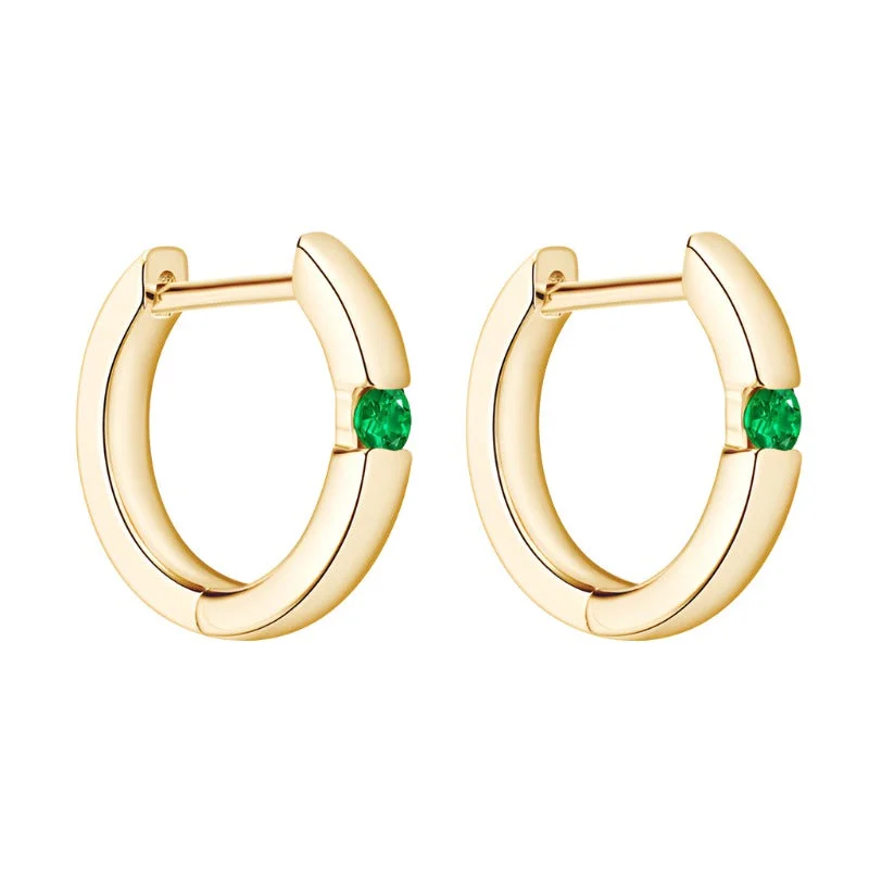 Beautiful Drop Earrings-Emerald Hoop Earrings | S925