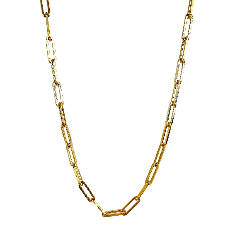 Vintage Gold Necklace-Seddy Paper Clip Chain Gold 24"