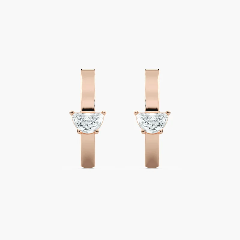 Chic Dangle Earrings-Half Moon Lab Grown Diamond Cuff Earrings