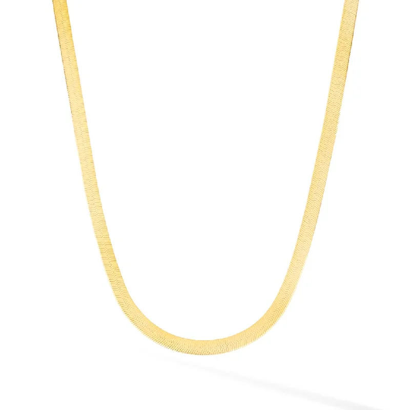 Fashionable Pendant Necklace-5mm Herringbone Chain Necklace