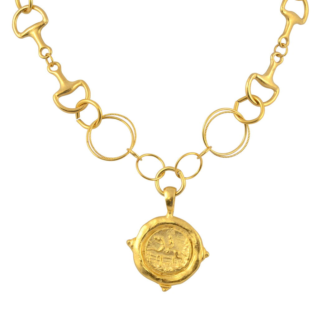 Classic Necklace with Diamonds-Susan Shaw Equestrian Necklace