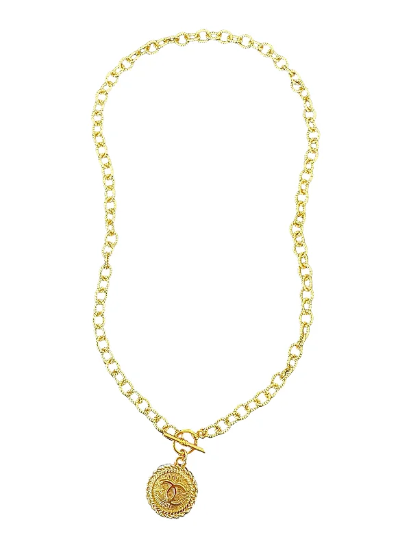 Long Beaded Necklace-CC Gold Coin Necklace