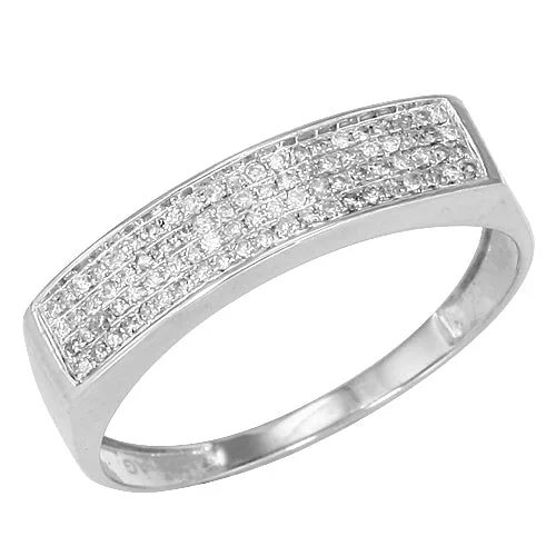 Unique Wedding Band with Diamonds-10KW 0.25CTW MICROPAVE DIAMOND MENS RING