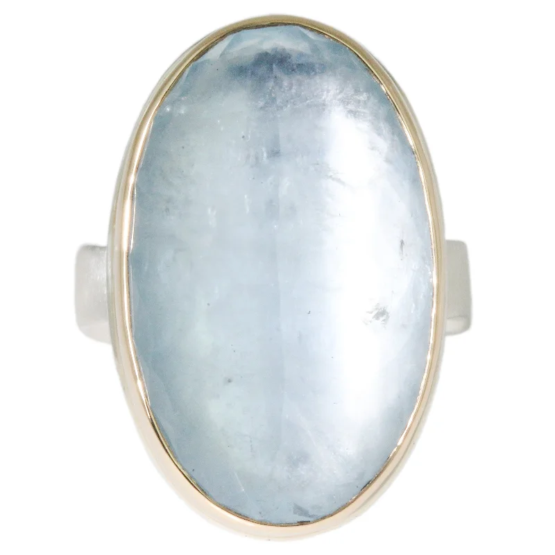 Silver Ring with Sapphire-Aquamarine Ring