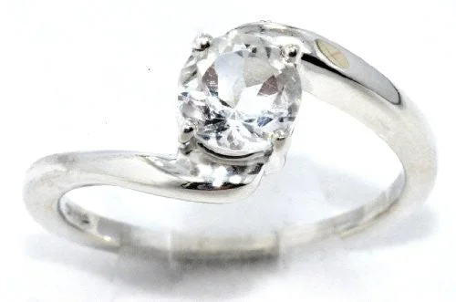 Unique Wedding Ring Set for Couples-1 Ct White Topaz Round Ring .925 Sterling Silver Rhodium Finish