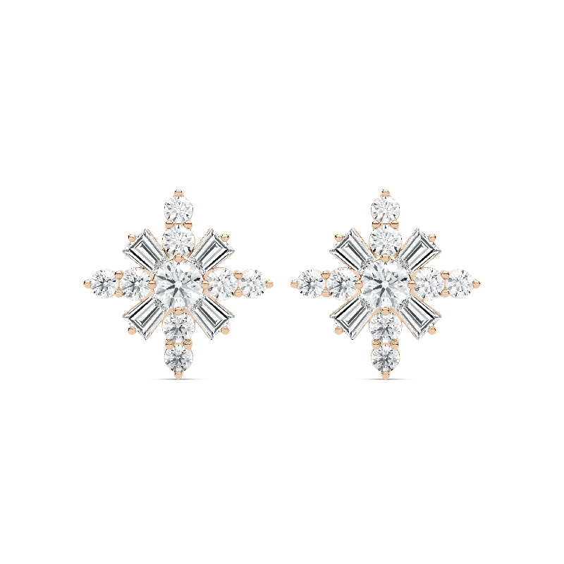 Luxury Drop Earrings-Snowflake Stud Earrings