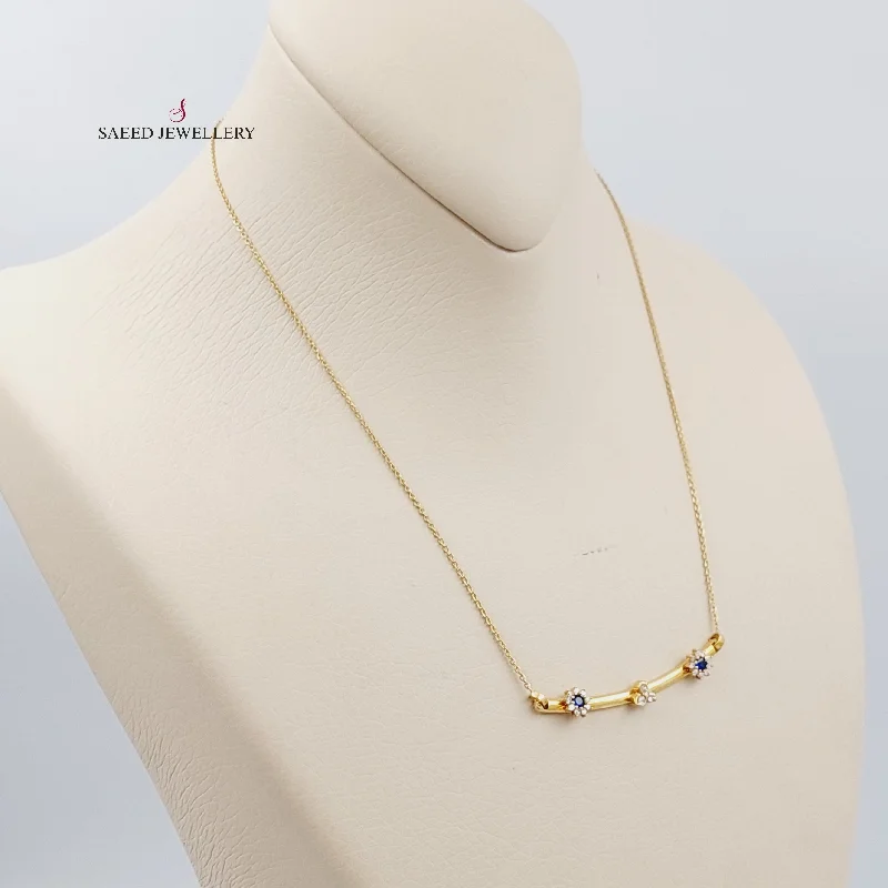 Sparkling Sapphire Necklace-Fancy Zirconia Necklace