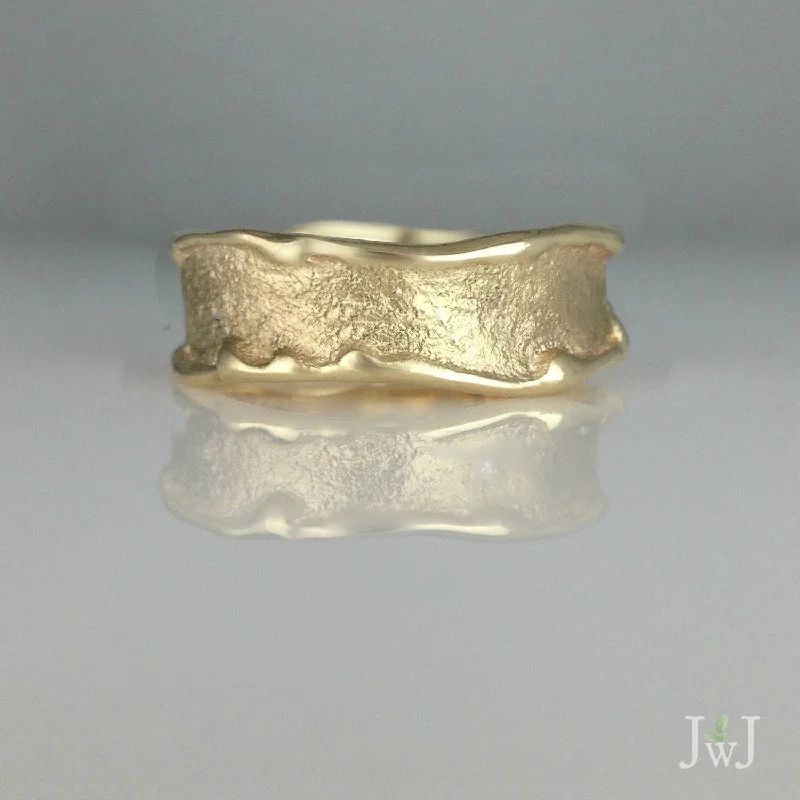 Customizable Wedding Band Set-Wave Wedding Band - Wide