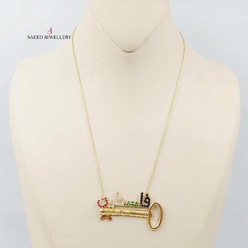 Heart Necklace with Diamonds-Zircon Studded Palestine Necklace