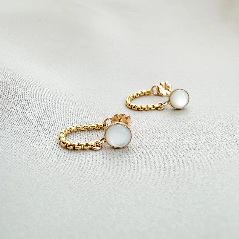 Artistic Drop Earrings-GEM Mini hoop