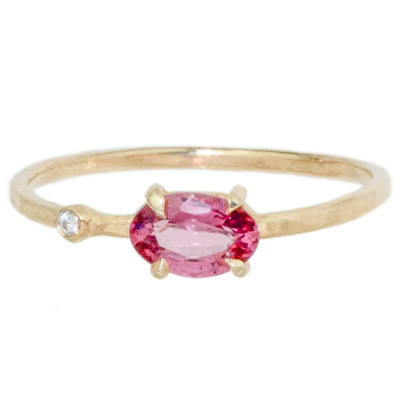 Elegant Gold Engagement Ring-Pink Spinel Wink Ring