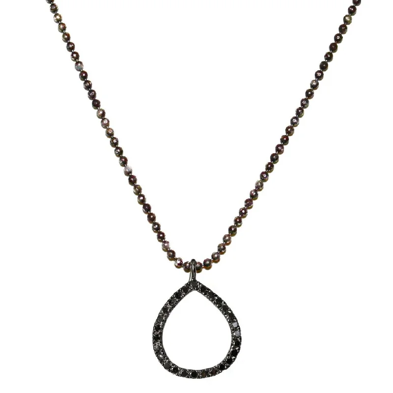 Customizable Crystal Necklace-Chloe Necklace Silver Black Diamonds