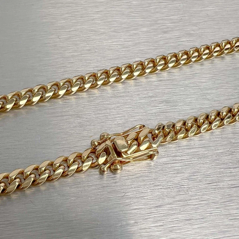 Chic Chain Necklace-10k Yellow Gold Miami Cuban Curb Link 6.40mm Chain Necklace 28.5" 79.1g HEAVY