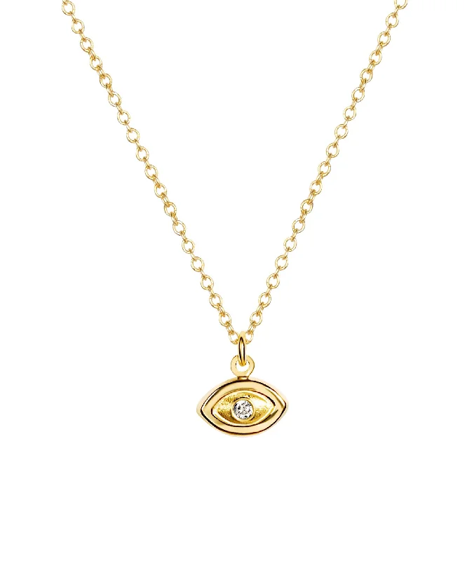 Chunky Statement Necklace-14K Evil Eye Necklace