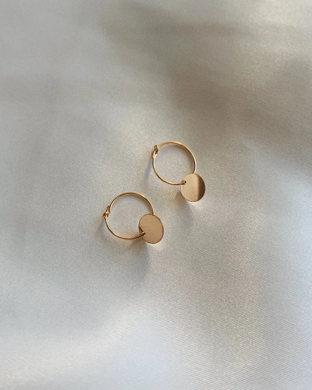 Sparkling Drop Earrings-Coin Hoop Earrings