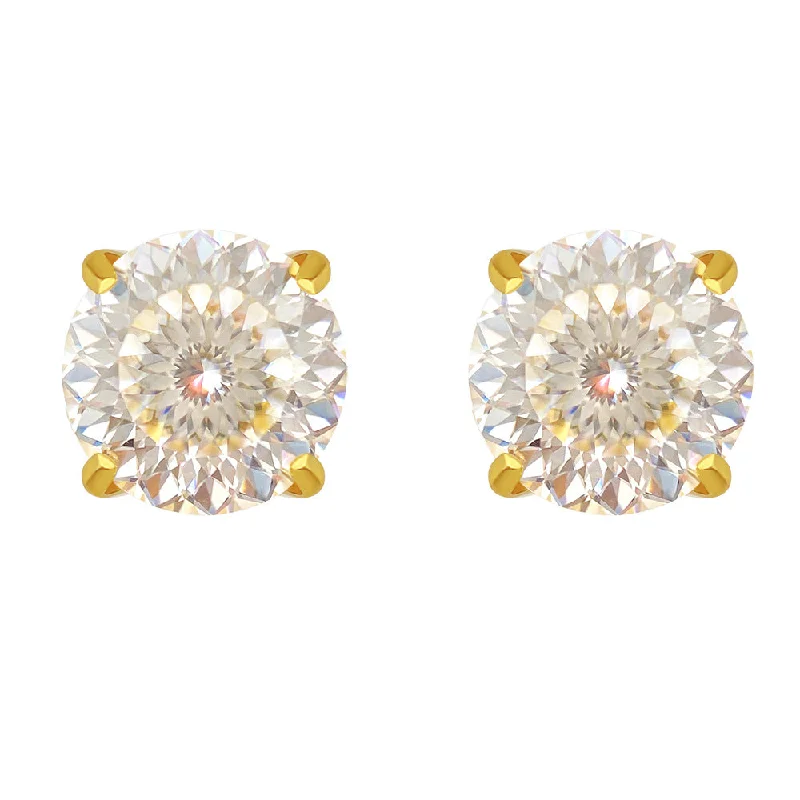 Unique Pearl Earrings-Round Brilliant Diamond Earrings | S925 | Moissanite