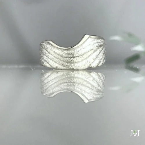 Luxury Wedding Band-Rippling Cradled In The Waves Ring - sterling silver