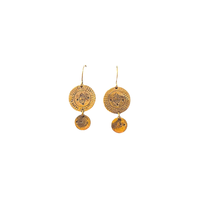 Sterling Silver Earrings for Women-TINY COIN EARRINGS