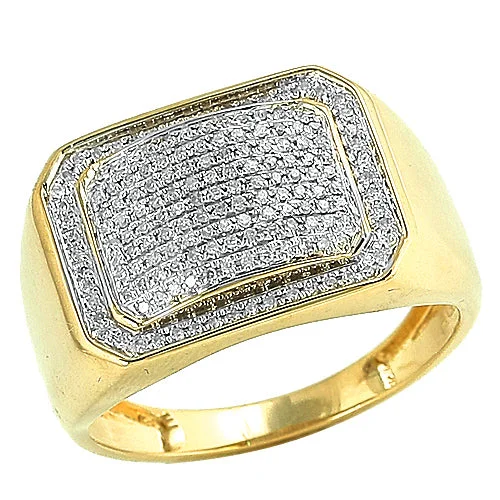 Classic Gold Wedding Band-10KY 0.50CTW DIAMOND MENS RING