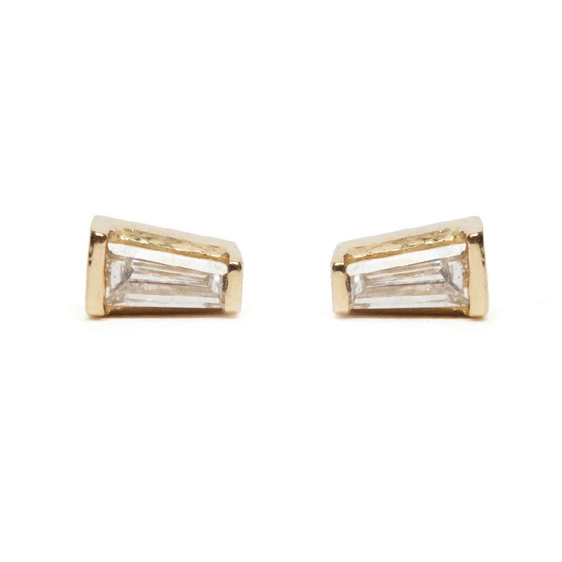 Swarovski Crystal Earrings-Tapered Baguette Diamond Stud Earrings