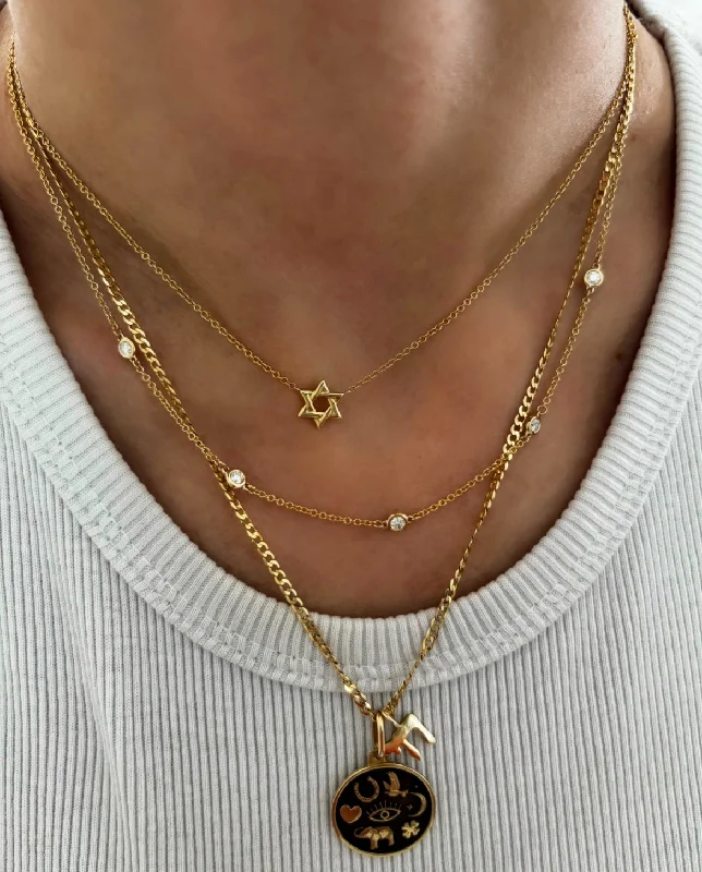 Chic Chain Necklace-5 Station Diamond Necklace