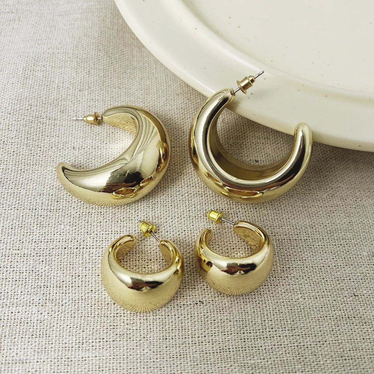 Modern Drop Earrings-1 Pair Vintage Style Solid Color Plating Alloy Ear Studs