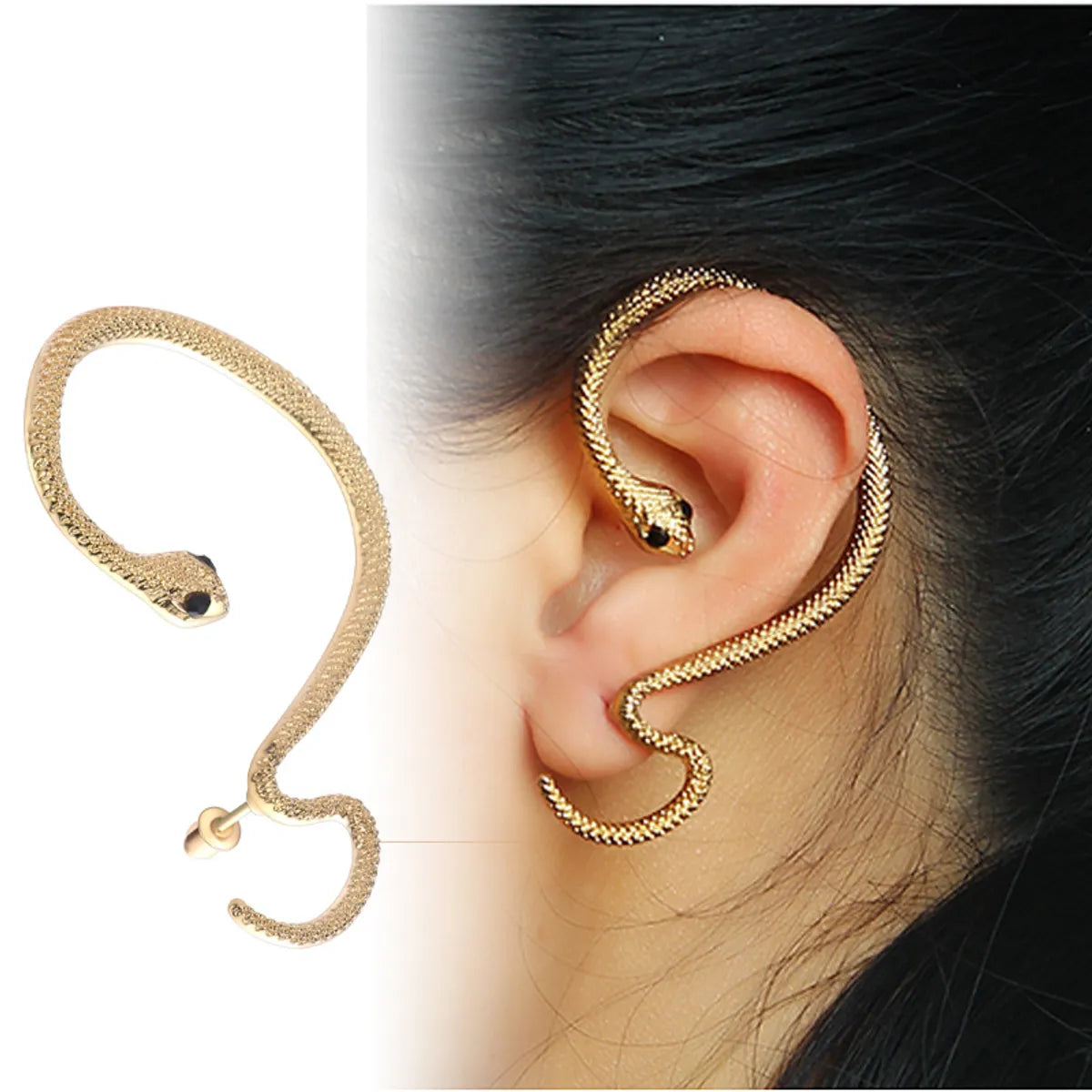 Geometric Earrings for Women-1 Piece Fashion Snake Alloy Stoving Varnish Zircon Women's Ear Hook