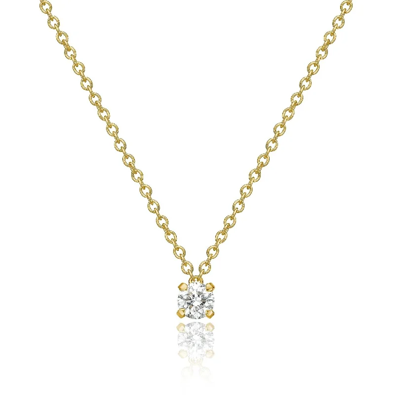 Boho Necklace for Summer-Lumina 18K Gold Necklace w. Diamond 0.23 ct