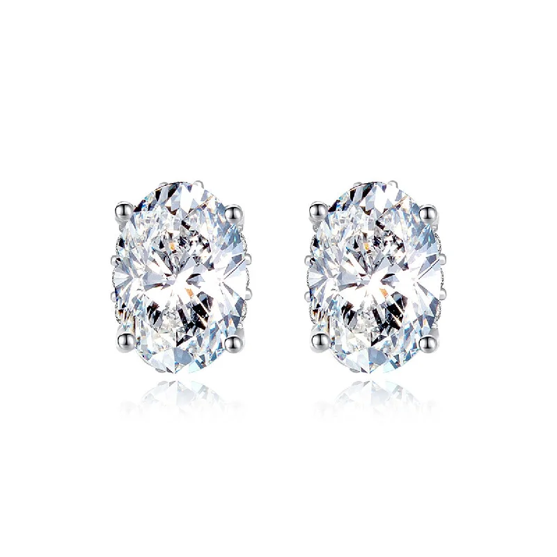 Designer Earrings for Special Occasions-1 Carat Oval Diamond Earrings | S925 | Moissanite