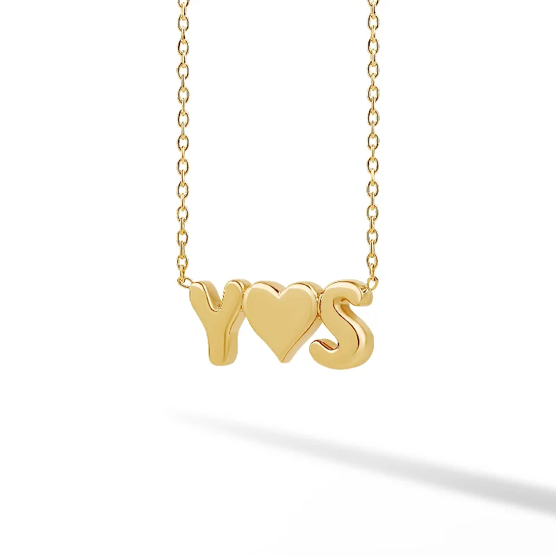 Wedding Necklace with Diamonds-Helium Couples Initials Necklace