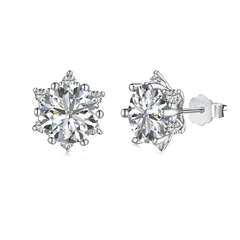 Classic Gold Stud Earrings-Diamond Earrings | S925