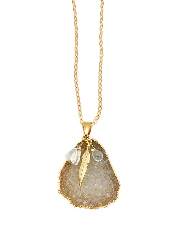 Beautiful Gold Necklace-Flirty Quartz Necklace