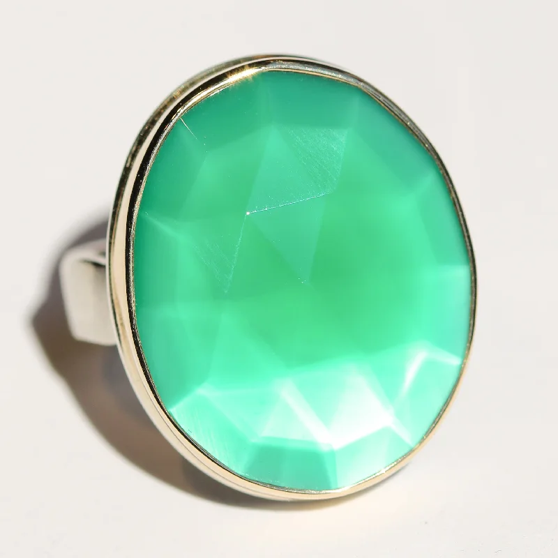 Diamond Anniversary Ring-Green Onyx Ring