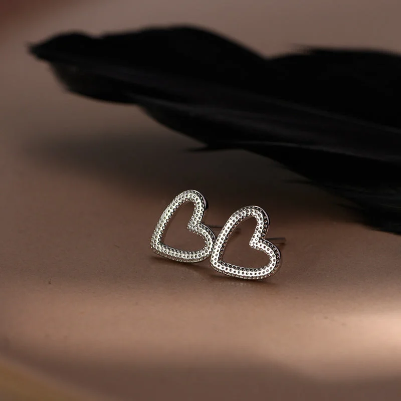 Heart-Shaped Stud Earrings