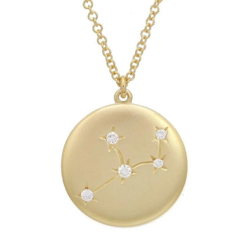 Luxury Diamond Necklace-Zodiac Disc Necklace