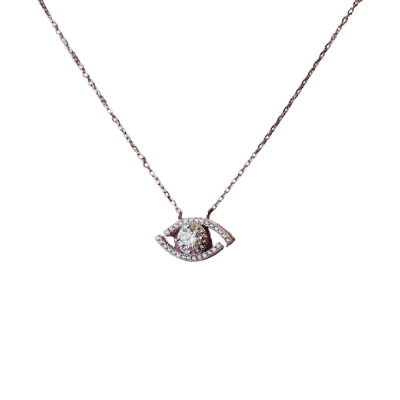 Sparkling Crystal Necklace-Countess Moissanite .925 Sterling Silver Eye Necklace