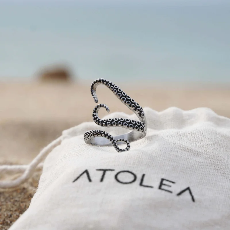 Personalized Gemstone Ring-Octopus Ring