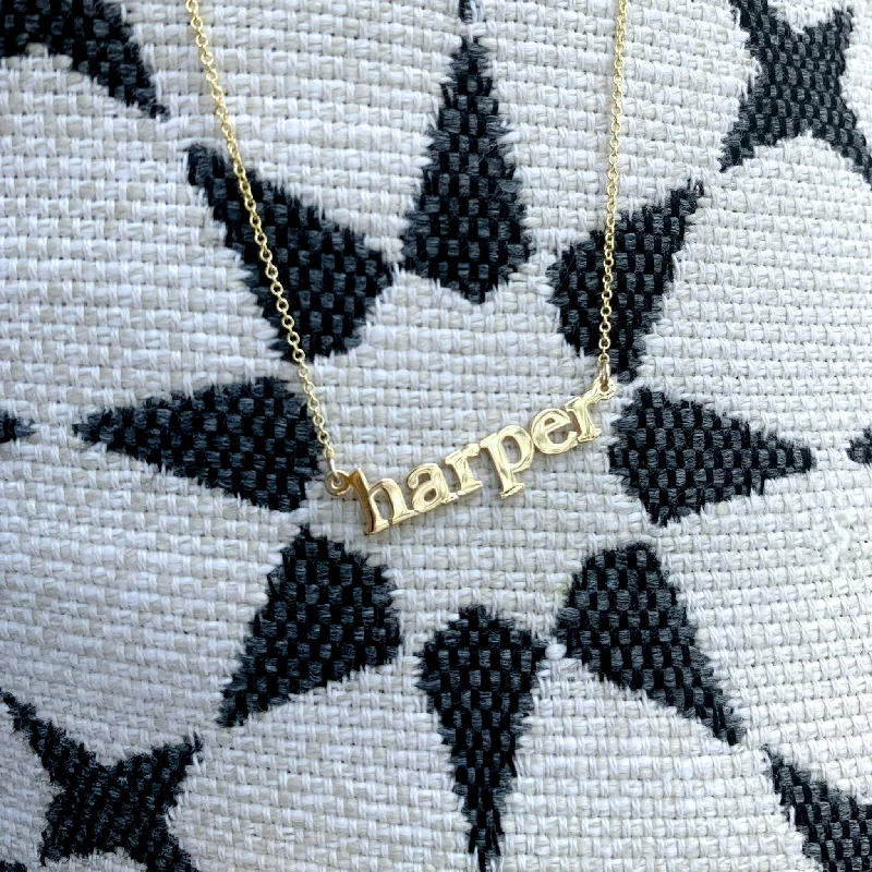 Trendy Necklace for Teens-The Harper Classic Name Necklace