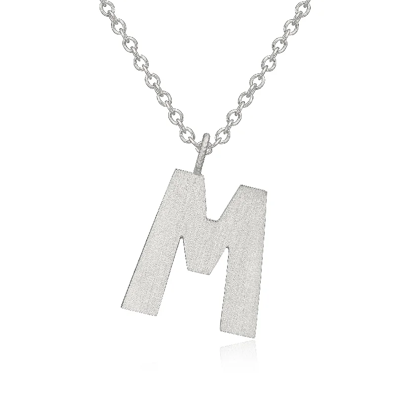 Customizable Silver Necklace-Letter M Silver Necklace