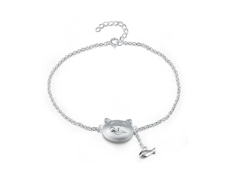 Personalized Heart Bracelet-Greedy Cat and Fish Bracelet