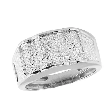 Simple Platinum Wedding Band-10KW 0.50CTW MICRO DIA MENS RING