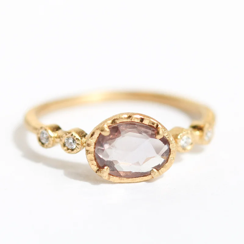 Wedding Band for Bride-Pink Sapphire Garden Ring