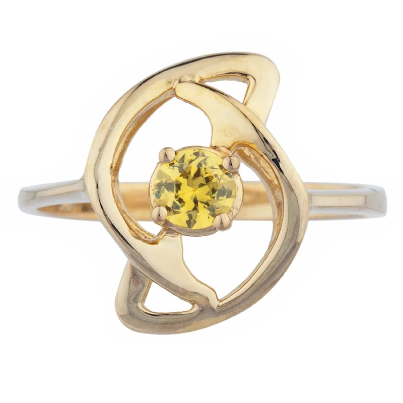 Customizable Wedding Band Set-14Kt Gold Yellow Citrine Infinity Design Ring