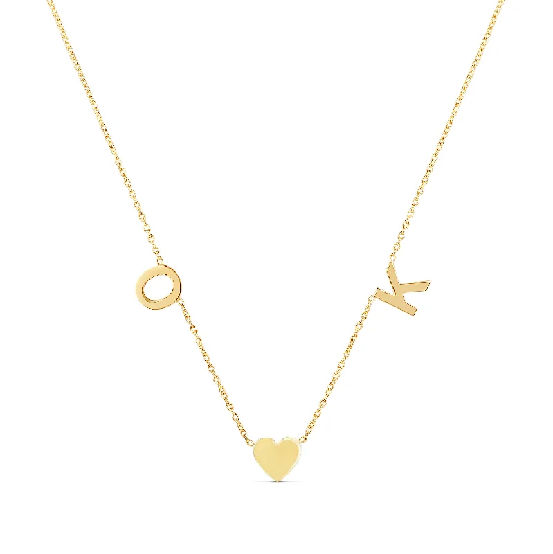 Customizable Heart Necklace-Multiple Initials Couples Necklace